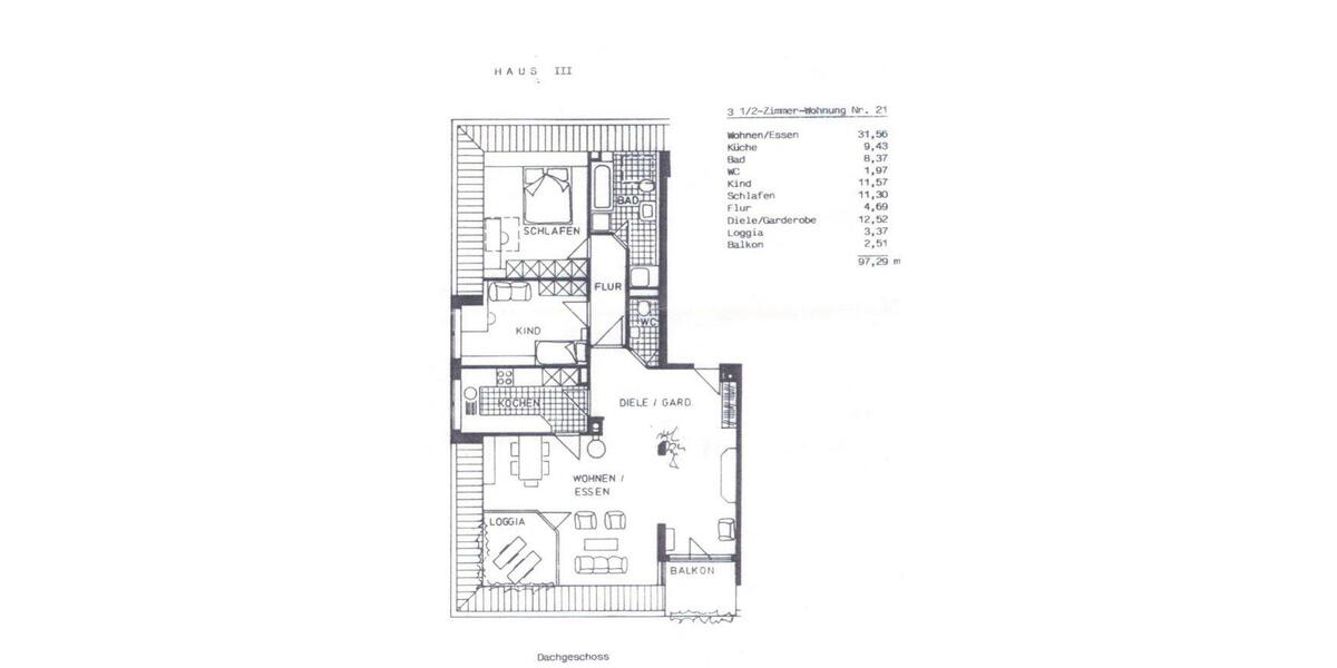 Dachgeschoßwohnung Blaustein - 3.5 Zimmer, 97 m&sup2;, 375.000&euro; | Angebot:27232991