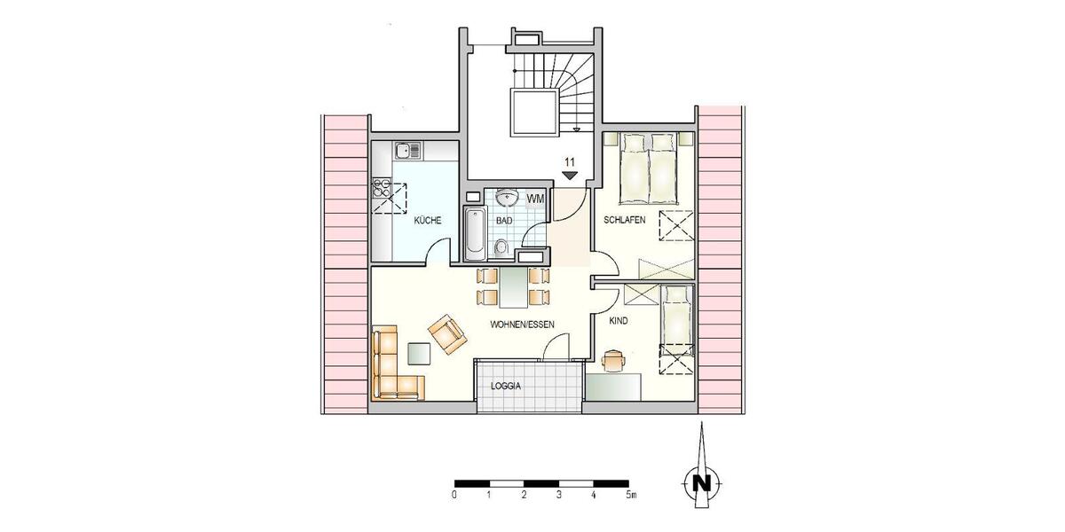 Dachgeschoßwohnung Ulm Obertalfingen - 3 Zimmer, 51 m&sup2;, 464&euro; | Angebot:26675989