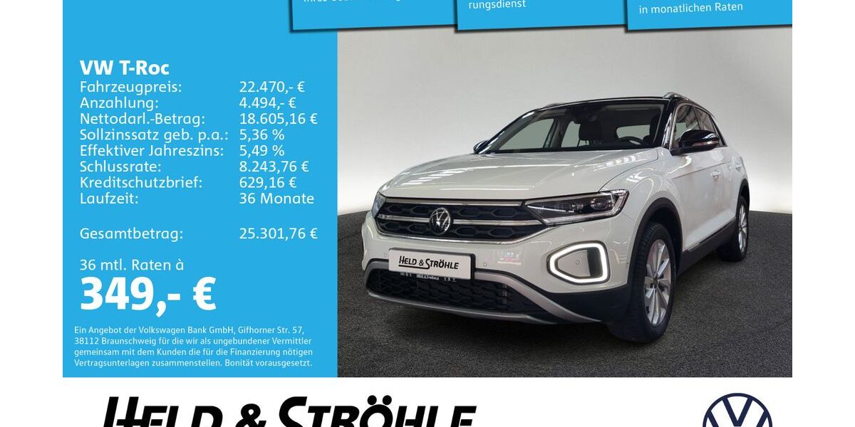 VW T-Roc 27.644 km 22.470 &euro; Ulm 89077