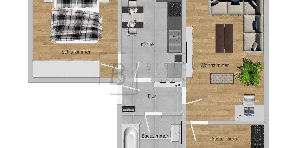 Etagenwohnung Neu-Ulm Stadtmitte - 2 Zimmer, 44 m&sup2;, 195.000&euro; | Angebot:25800233