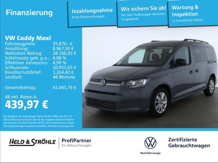 VW Caddy Maxi 9.998 km 35.870 € Ulm 89079