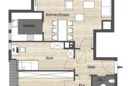 Wohnung Laupheim - 3.5 Zimmer, 69 m&sup2;, 255.000&euro; | Angebot:26081885