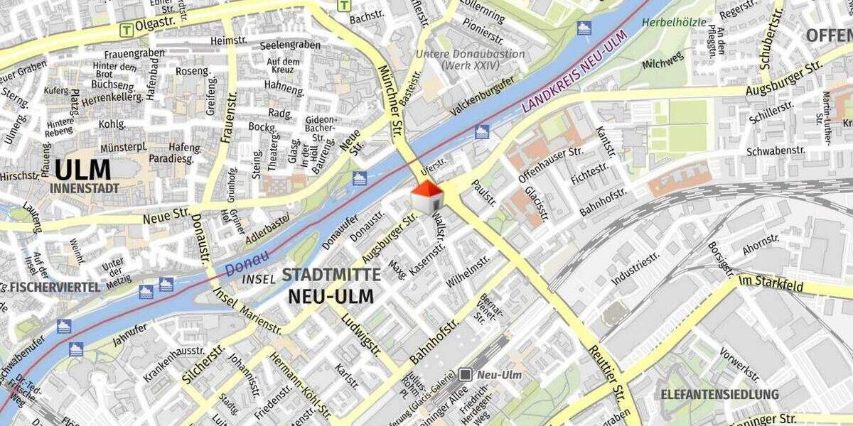 Etagenwohnung Neu-Ulm Stadtmitte - 3 Zimmer, 65 m&sup2;, 195.000&euro; | Angebot:24820620