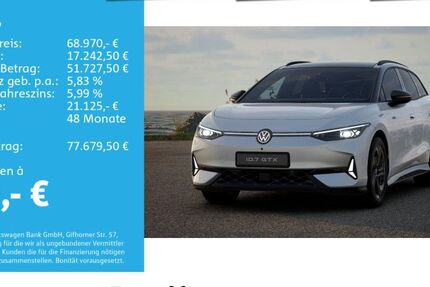 VW ID.7 3.500 km 68.970 € Ulm 89077