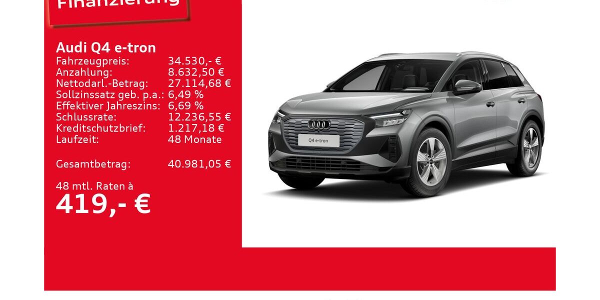 Audi Q4 e-tron 17.782 km 34.530 &euro; Ulm 89073