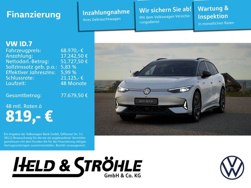 VW ID.7 3.500 km 68.970 € Ulm 89077