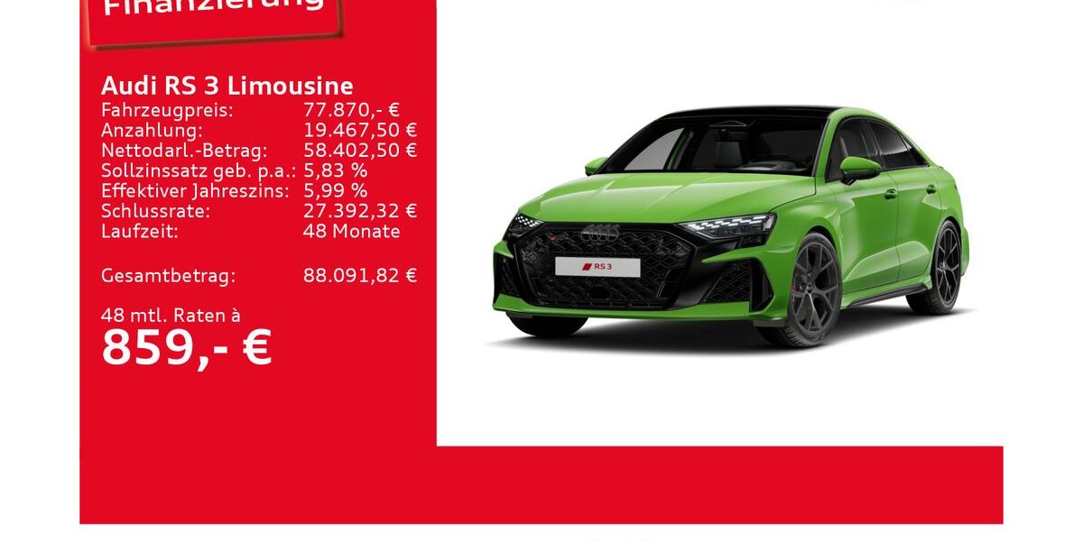 Audi RS3 2.000 km 77.870 &euro; Ulm 89073