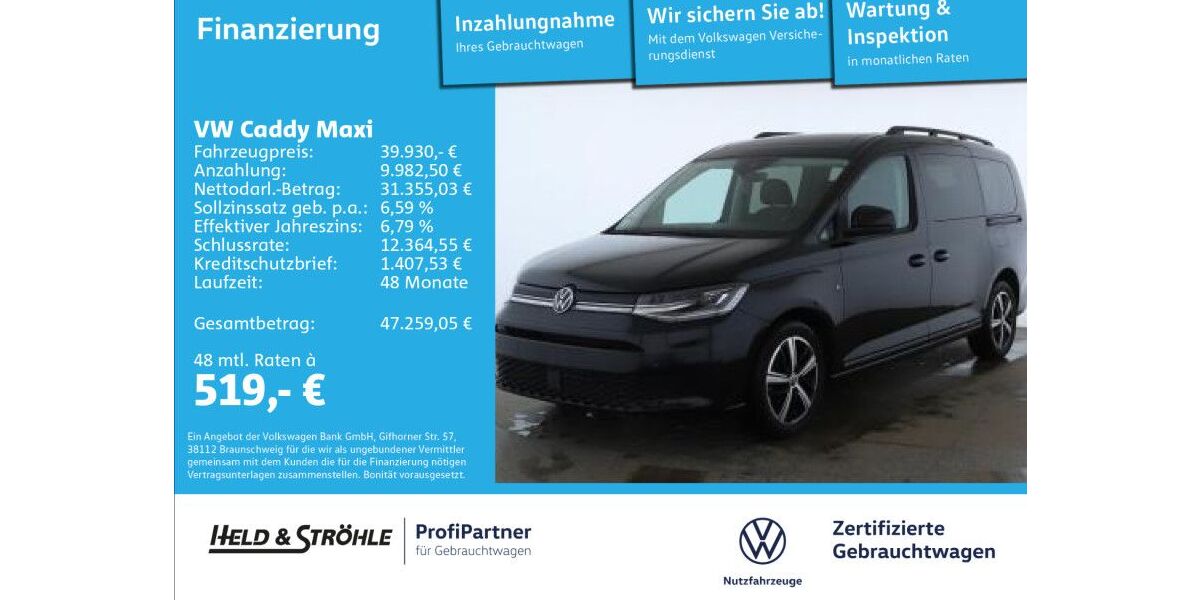 VW Caddy Maxi 22.379 km 39.930 &euro; Ulm 89079