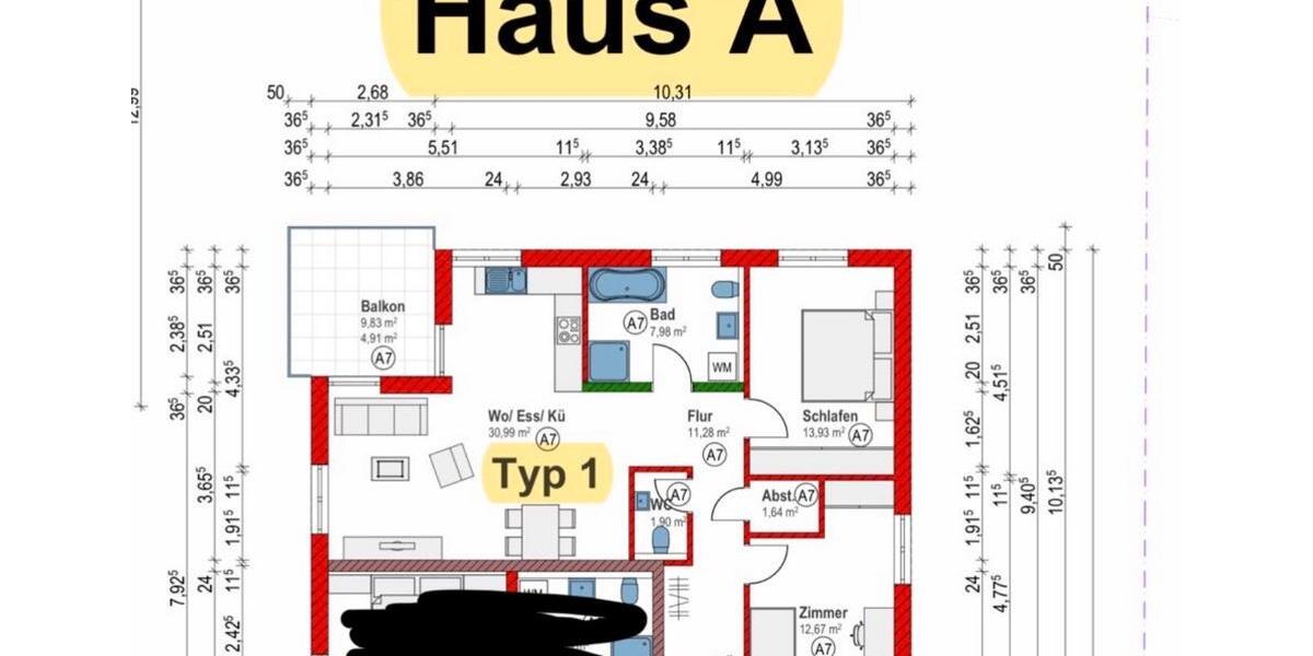 Etagenwohnung Schemmerhofen - 3 Zimmer, 86 m&sup2;, 1.190&euro; | Angebot:25958687