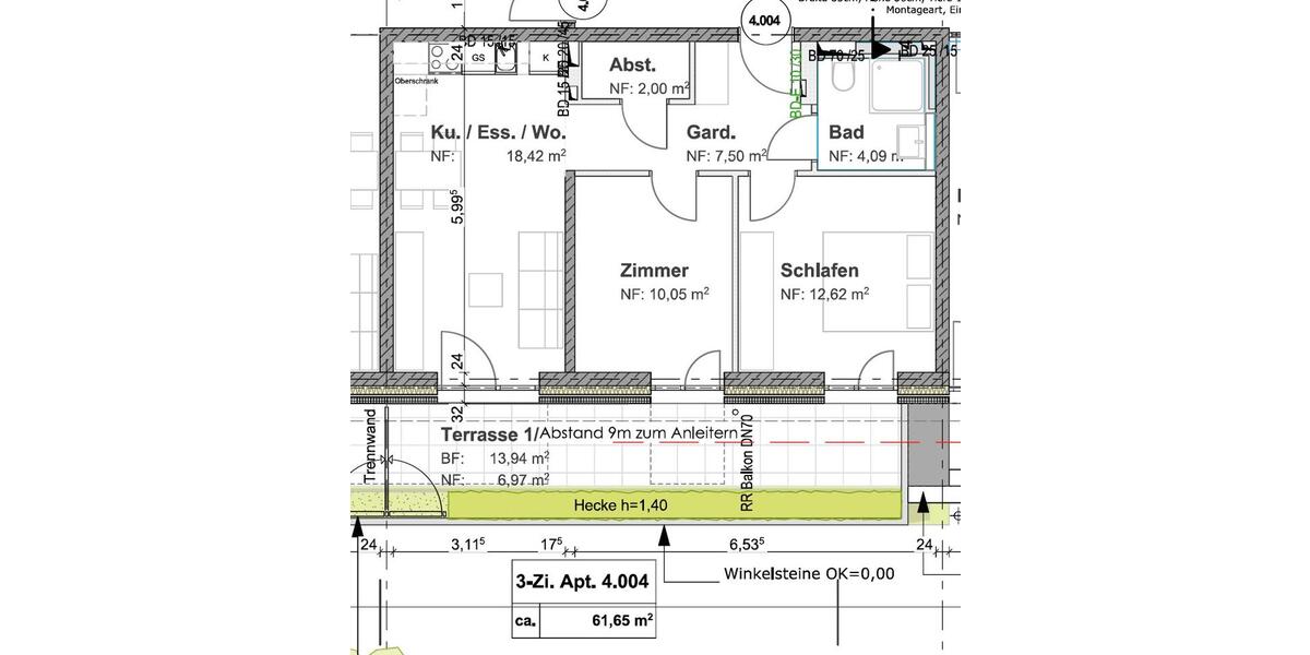 Terrassenwohnung Neu-Ulm Ludwigsfeld - 3 Zimmer, 62 m&sup2;, 1.329&euro; | Angebot:26424241