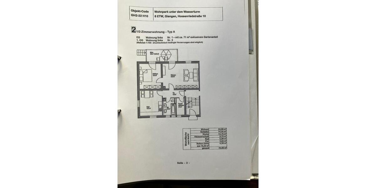 Hochparterre Ulm Donautal - 2.5 Zimmer, 73 m&sup2;, 763&euro; | Angebot:26654949