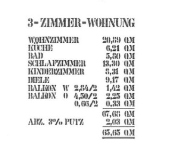 Etagenwohnung Neu-Ulm Ludwigsfeld - 3 Zimmer, 66 m&sup2;, 315.000&euro; | Angebot:26314036