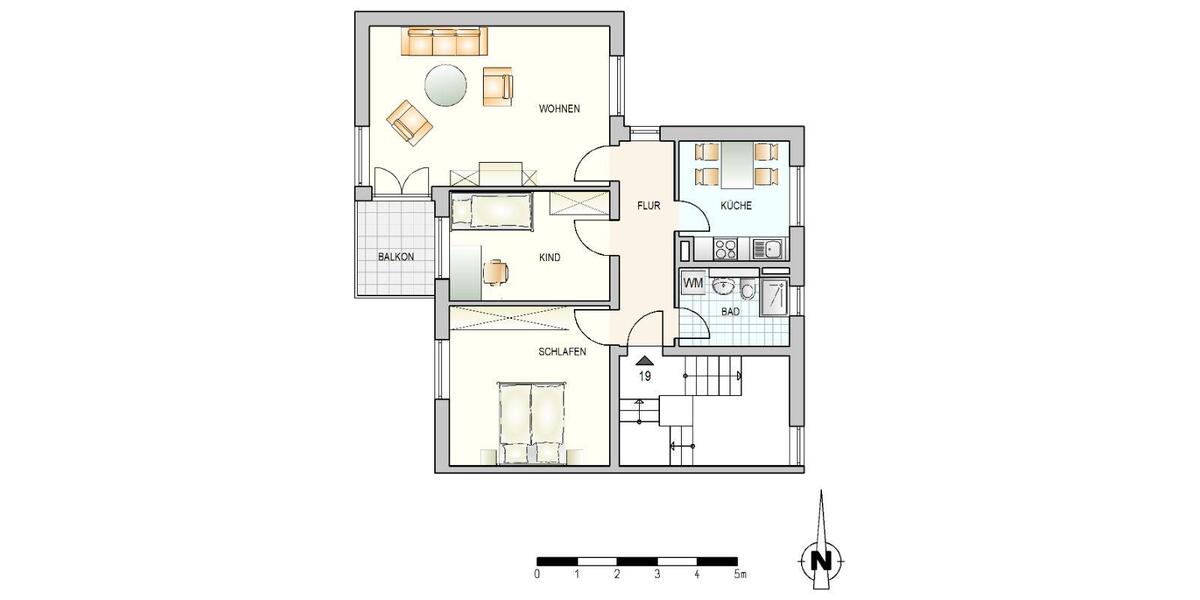 Etagenwohnung Erbach - 3 Zimmer, 71 m&sup2;, 678&euro; | Angebot:26297478