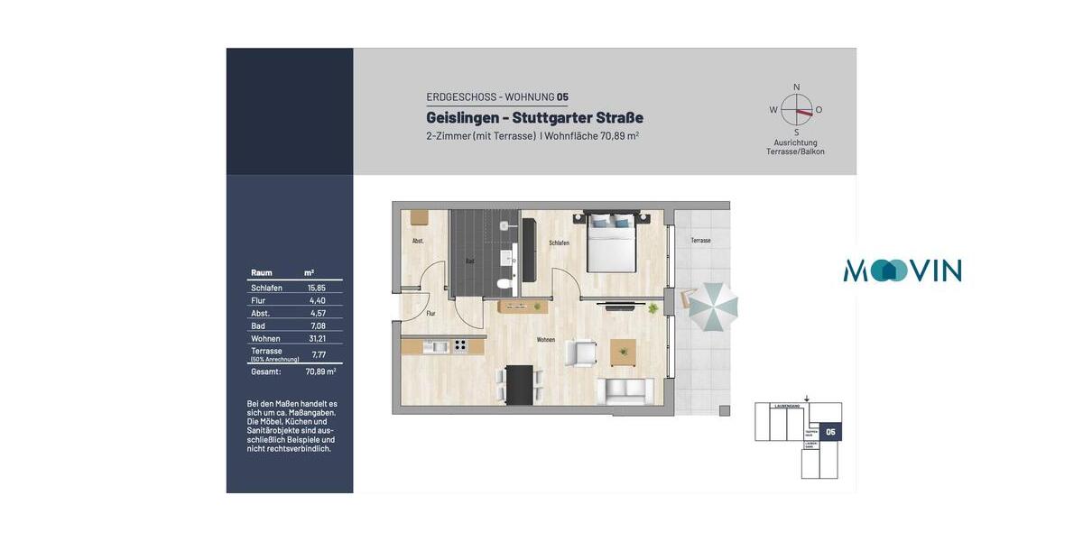 Etagenwohnung Geislingen an der Steige - 2 Zimmer, 71 m&sup2;, 805&euro; | Angebot:26545754