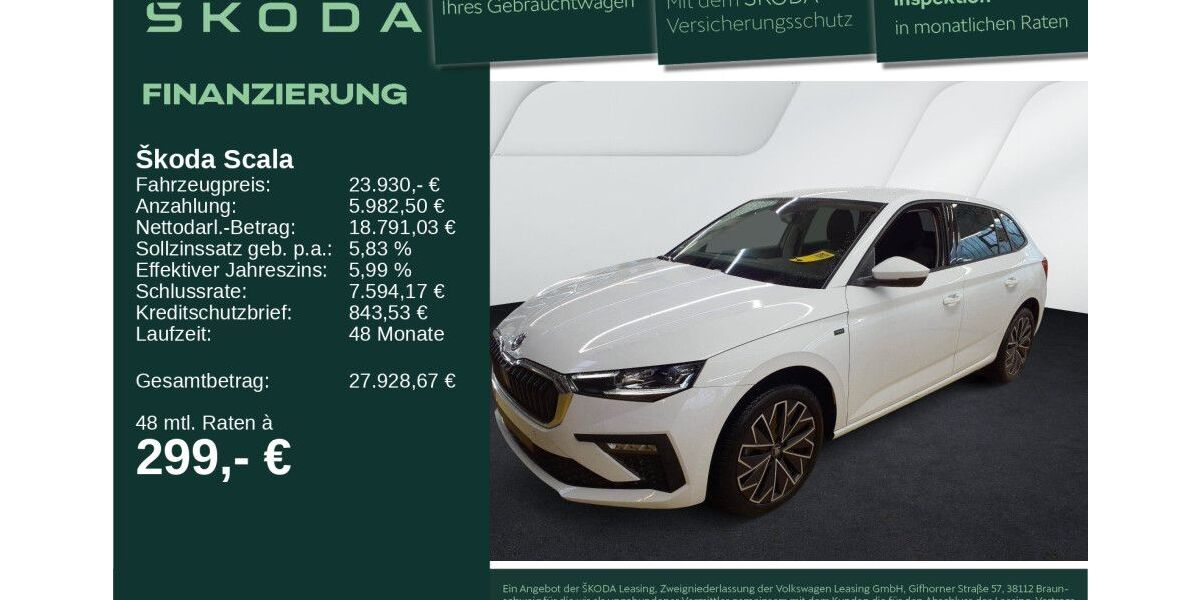Skoda Scala 14.140 km 23.930 &euro; Neu-Ulm 89231