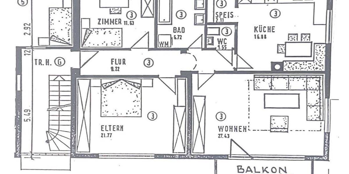 Etagenwohnung Elchingen Unterelchingen - 3 Zimmer, 99 m&sup2;, 279.000&euro; | Angebot:19324701