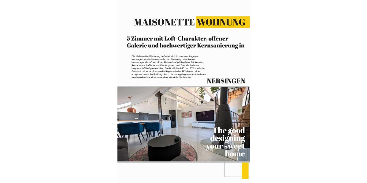 Maisonettenwohnung Nersingen - 5 Zimmer, 139 m&sup2;, 398.000&euro; | Angebot:27001638