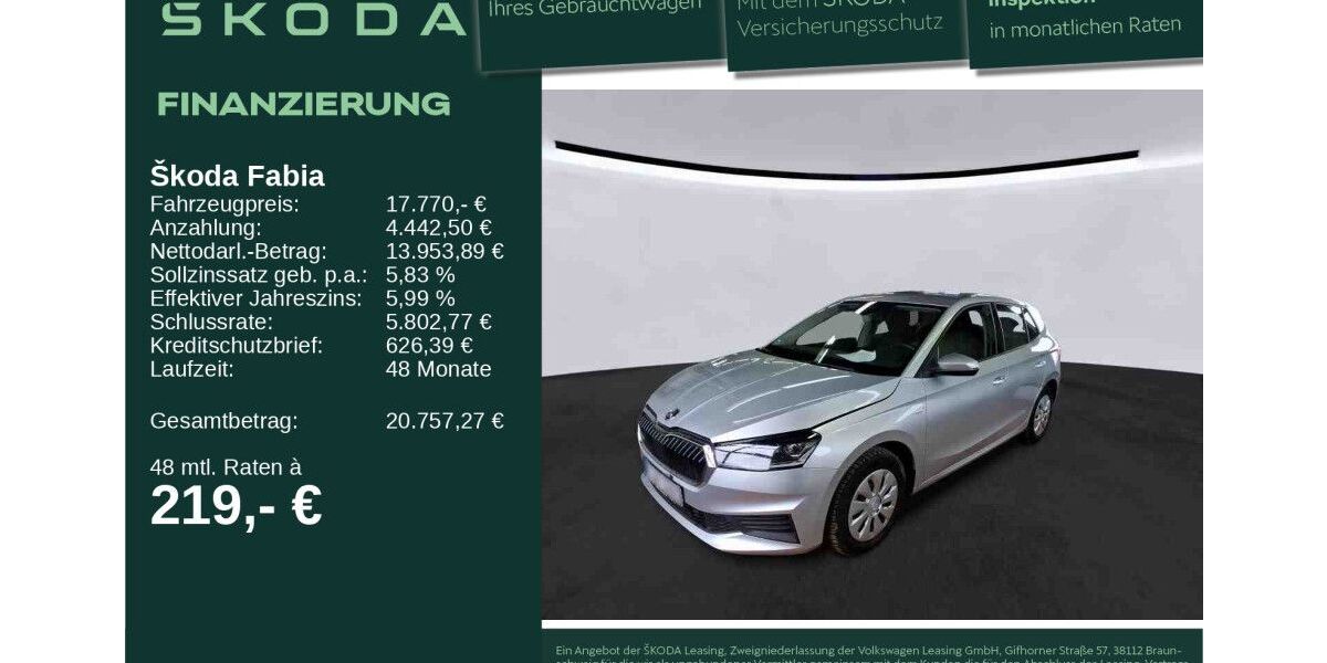 Skoda Fabia 34.825 km 17.360 &euro; Neu-Ulm 89231