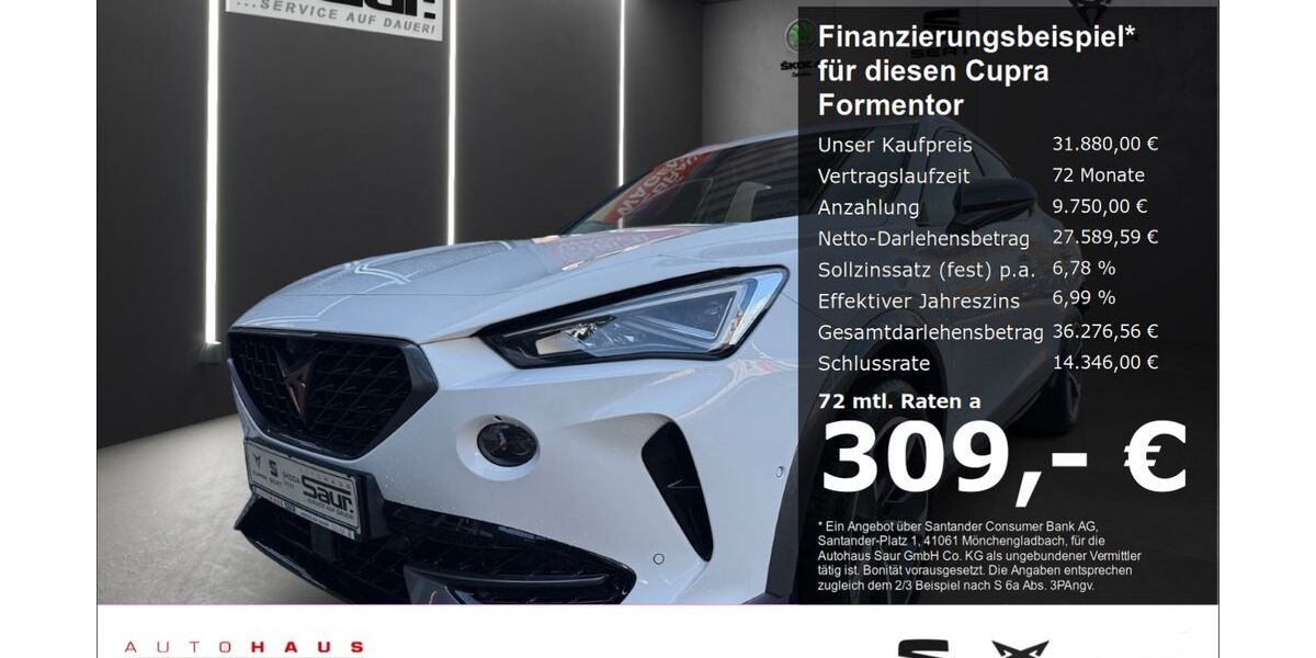 Cupra Formentor 40.350 km 29.980 &euro; Ulm 89077