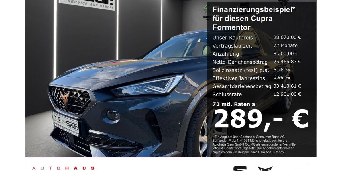 Cupra Formentor 53.670 km 28.670 &euro; Ulm 89077