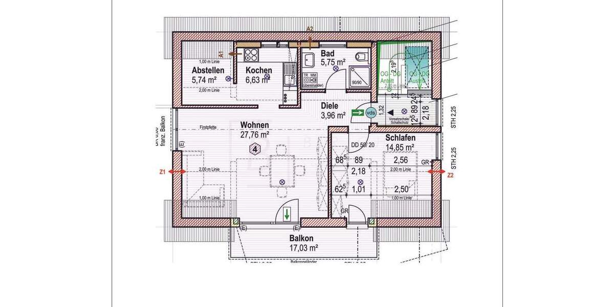 Etagenwohnung Neu-Ulm Pfuhl - 2 Zimmer, 55 m&sup2;, 329.000&euro; | Angebot:23776647
