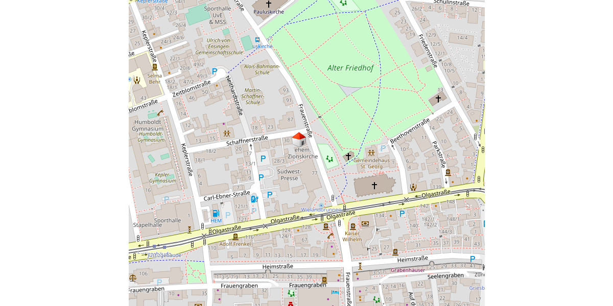 STUDENTEN-Wohngemeinschaft - 1 Zimmer in der Frauenstraße Ulm-Mitte - Frauenstraße Parkseite- - Dachgeschoßwohnung Ulm Oststadt | Angebot:26233432