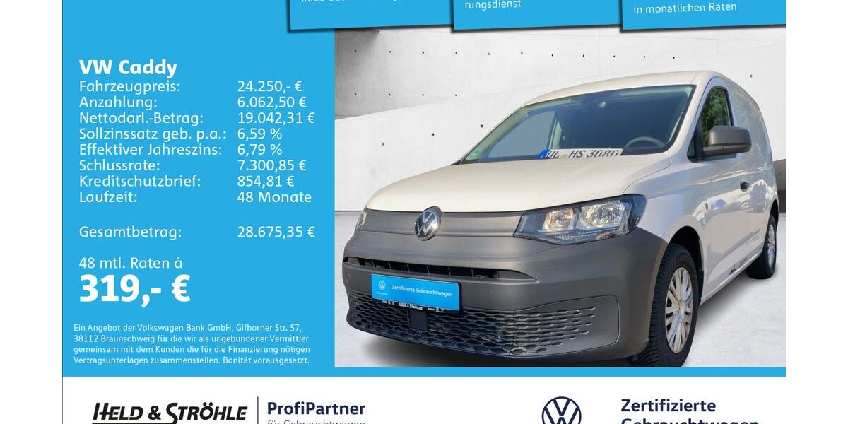 VW Caddy 7.092 km 23.420 &euro; Ulm 89079