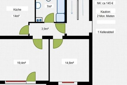 2 Zimmer Küche Bad in Pfuhl 1 zimmer