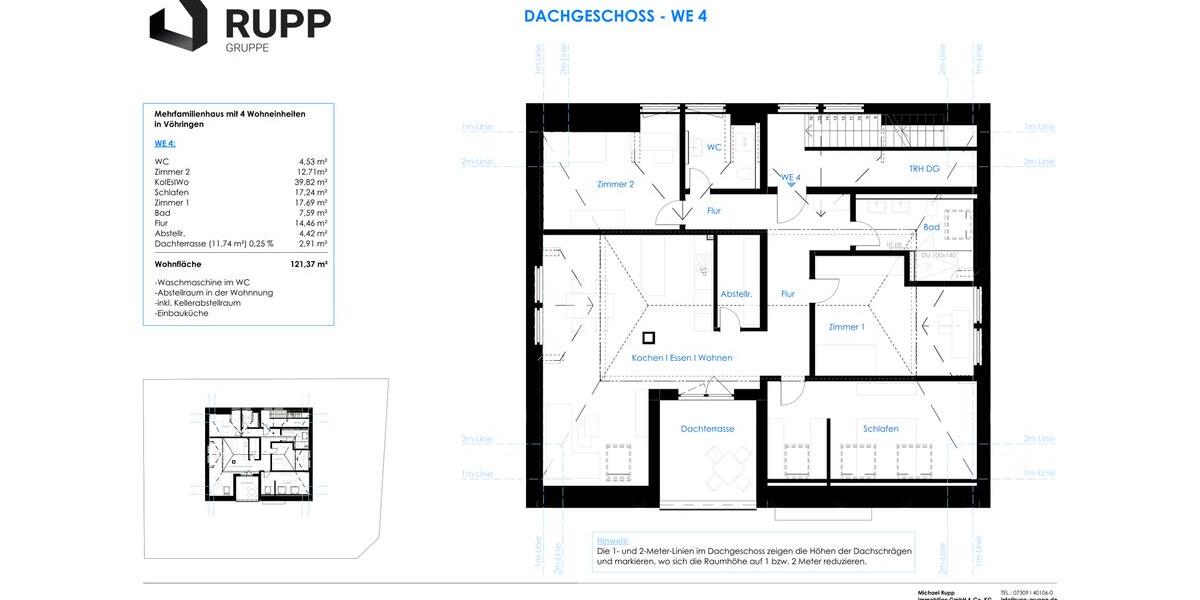 Dachgeschoßwohnung Vöhringen - 4 Zimmer, 121 m&sup2;, 1.578&euro; | Angebot:26443279