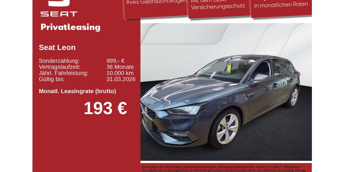 Seat Leon 15.236 km 25.970 &euro; Neu-Ulm 89231