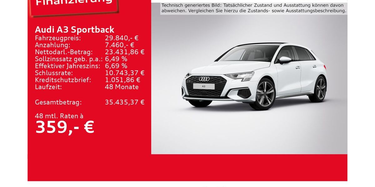 Audi A3 10.983 km 29.840 € Ulm 89073