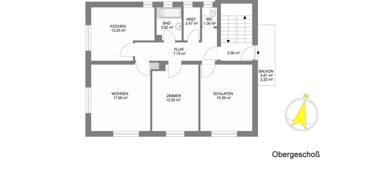 Etagenwohnung Ulm Söflingen - 3 Zimmer, 75 m&sup2;, 310.000&euro; | Angebot:24741712