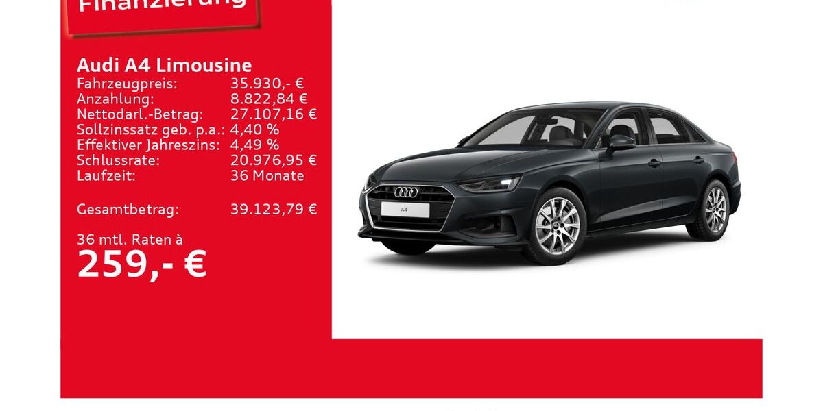 Audi A4 15.736 km 35.460 &euro; Ulm 89073