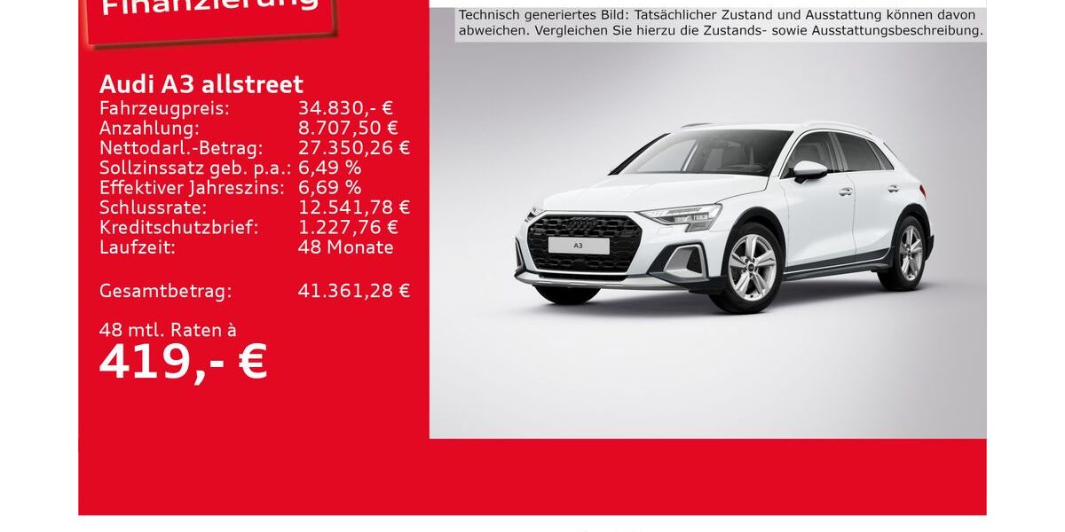 Audi A3 5.641 km 34.830 € Ulm 89073