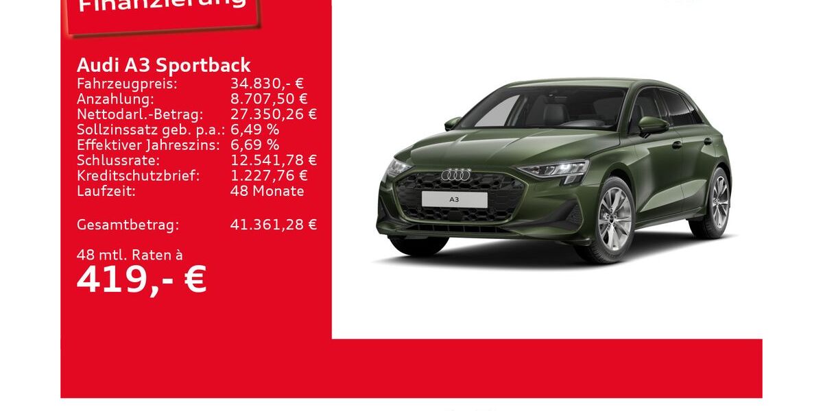 Audi A3 8.030 km 33.760 &euro; Ulm 89073