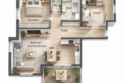 Wohnung Senden - 3 Zimmer, 72 m&sup2;, 1.150&euro; | Angebot:26063984