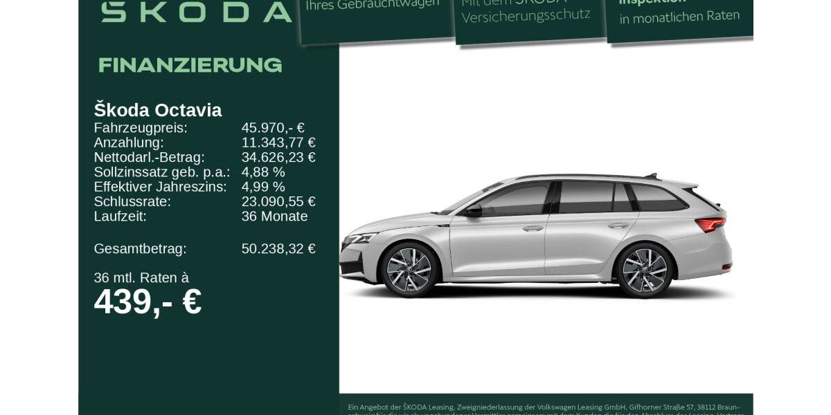 Skoda Octavia 9.500 km 41.730 &euro; Neu-Ulm 89231