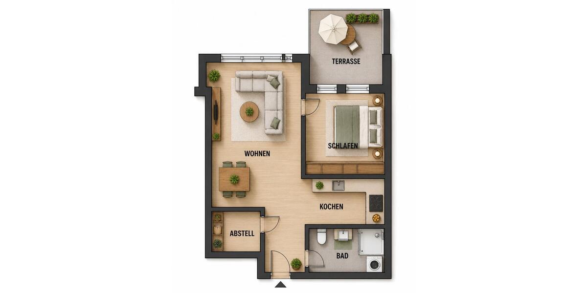 Terrassenwohnung Laichingen - 2 Zimmer, 45 m&sup2;, 159.000&euro; | Angebot:26712113