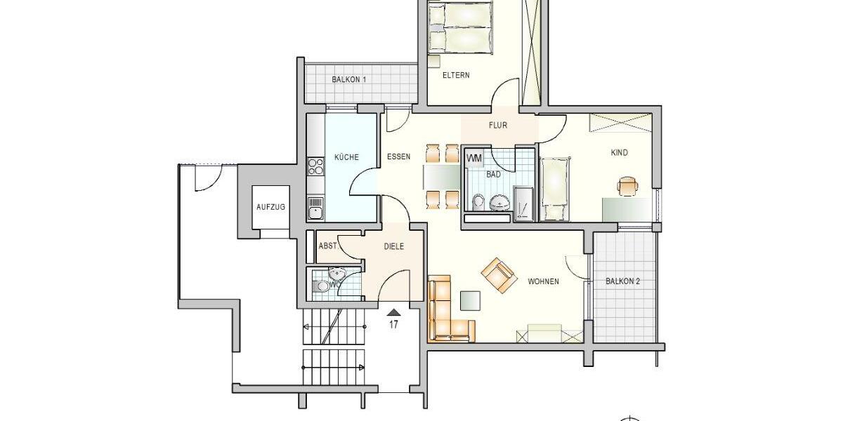 Erdgeschoßwohnung Ulm Donautal - 3 Zimmer, 82 m&sup2;, 815&euro; | Angebot:26193566
