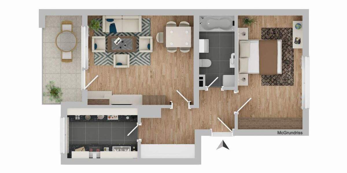 Etagenwohnung Leipheim - 2 Zimmer, 65 m&sup2;, 169.000&euro; | Angebot:25710088
